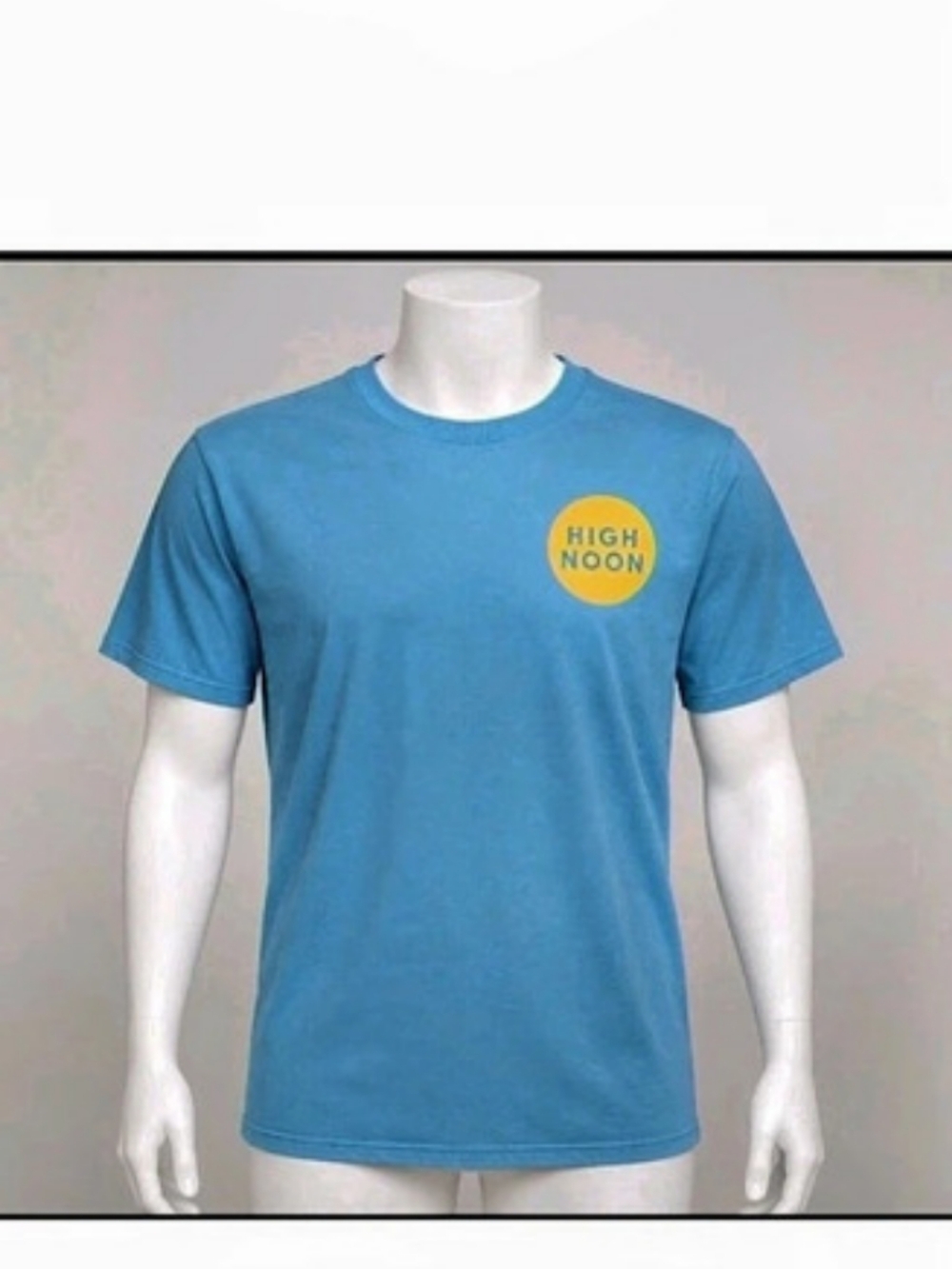 High Noon Sun's Up Graphic Tee in Blue Large NWOT
